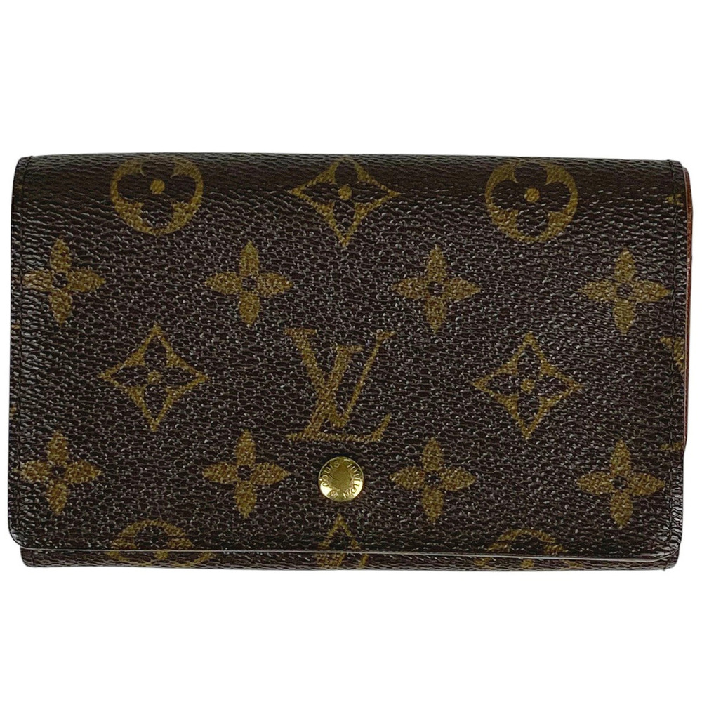 Louis Vuitton Porte Monnaie Billet Tresor Bi fold Wallet Coin Monogram Brown